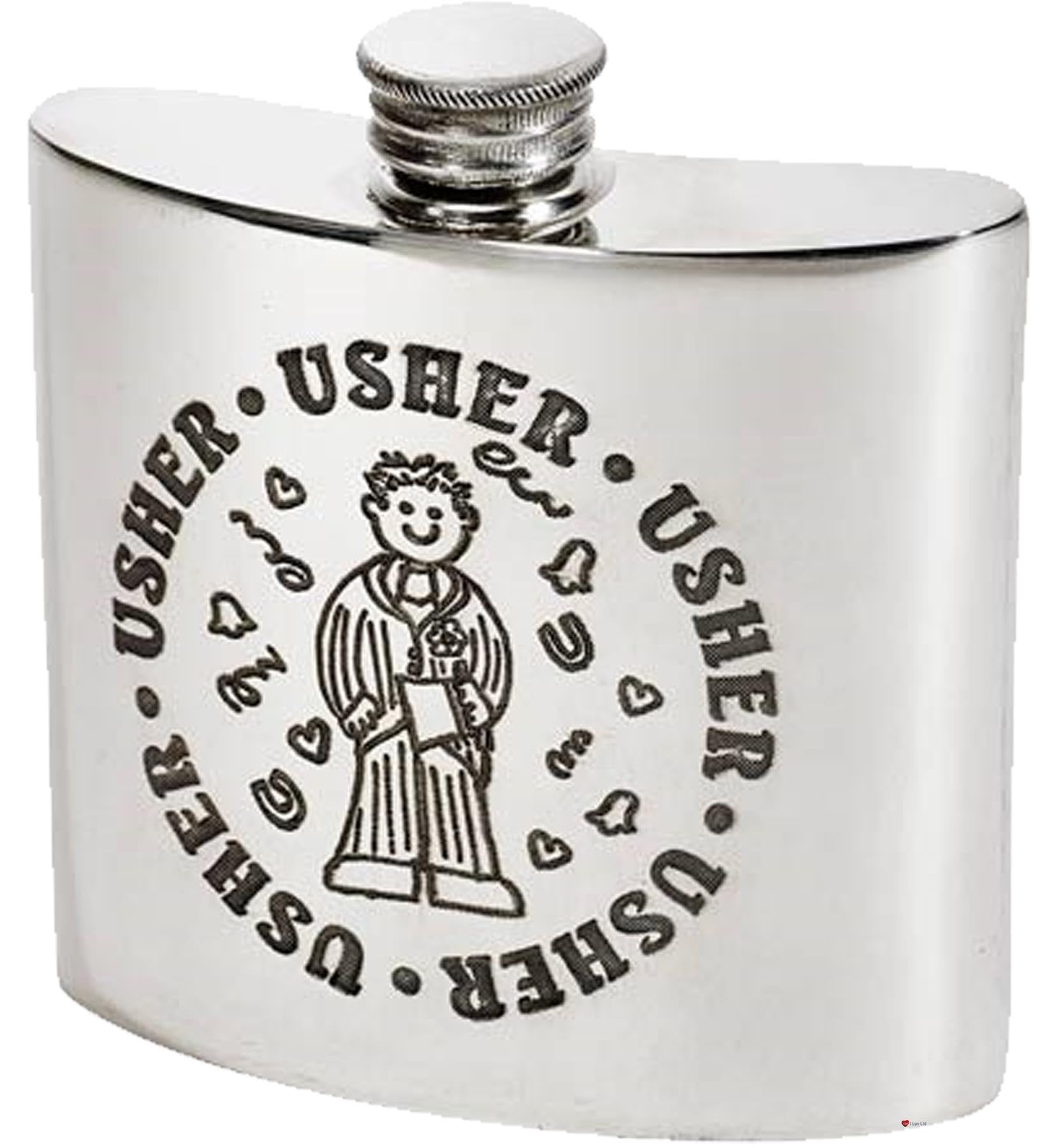 Flacon de hanche en étain poli 4 oz avec motif d'orge gravable par I LUV LTD