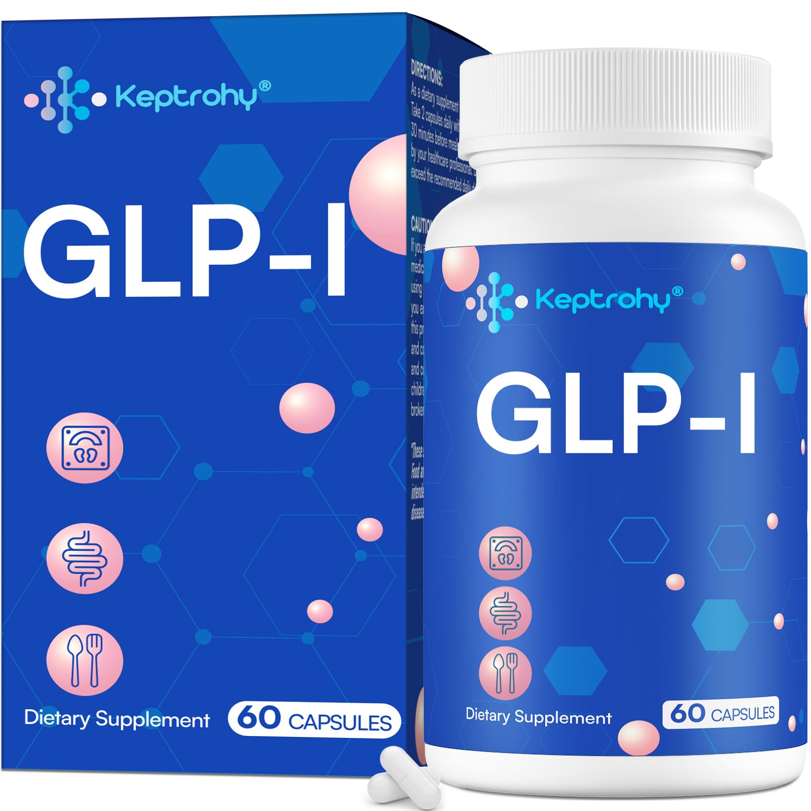 DQQI GLP-1 Booster Supplement - 120 Capsules Ultra High Strength 500M CFU Akkermansia Probiotic | Supports Healthy Metabolism Gut Health Digestion & Energy Levels | for Men & Women