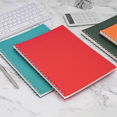 Miniatura 5 de EOOUT Paquete de 6 cuadernos en espiral de 8.5 x 11 pulgadas, tamaño A4, 80 hojas a rayas universitarias variados, colores de joya, cubierta