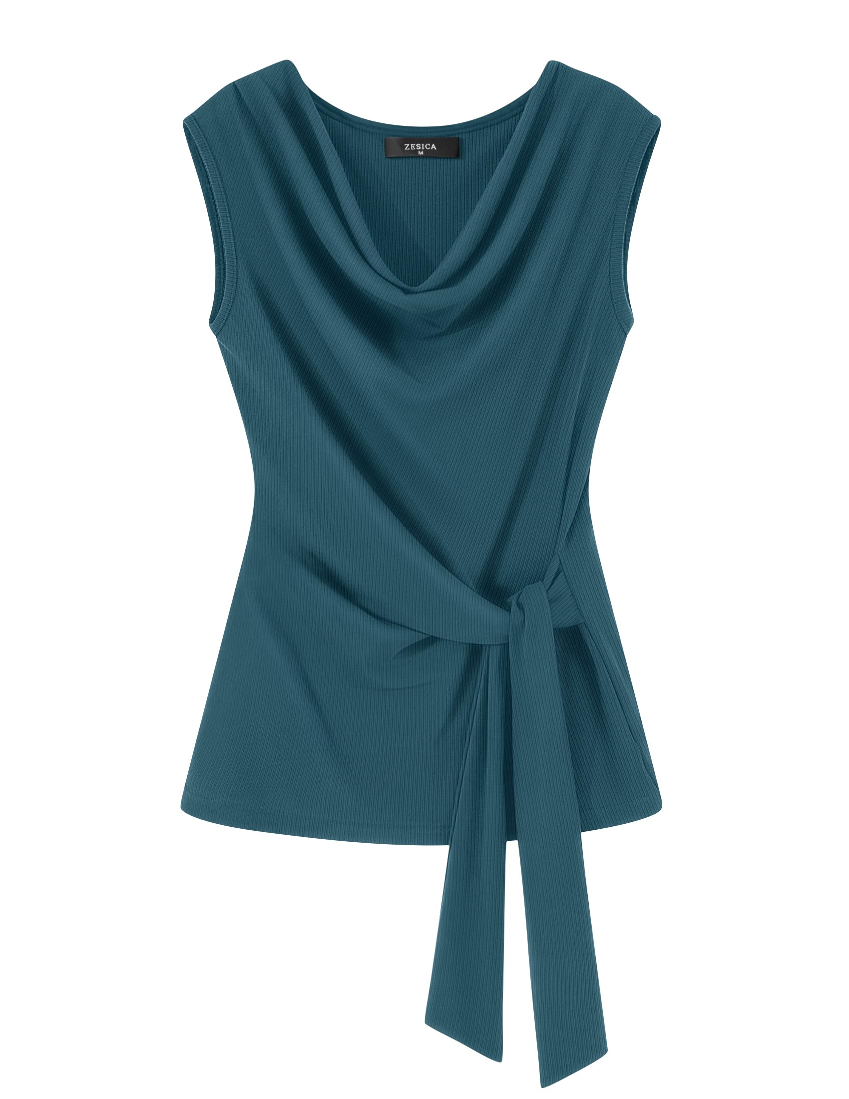 ZESICA Womens Summer Business Casual Tank Tops 2026 Cowl Neck Sleeveless Knit Slim Shirts Spring Work Dressy Blouses