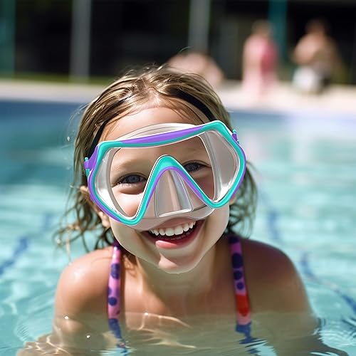 Miniatura 4 de Kids Swim Mask Goggles, Swimming Dive Snorkel Mask with Nose Cover Fabric Strap for Kids Boy Girls