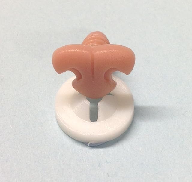 celloexpress Pack of 1 - Light Brown Cat/Feline Nose 10mm x 7mm Plastic Backs - Teddy Bear & Soft Toy Making Detailed Nose