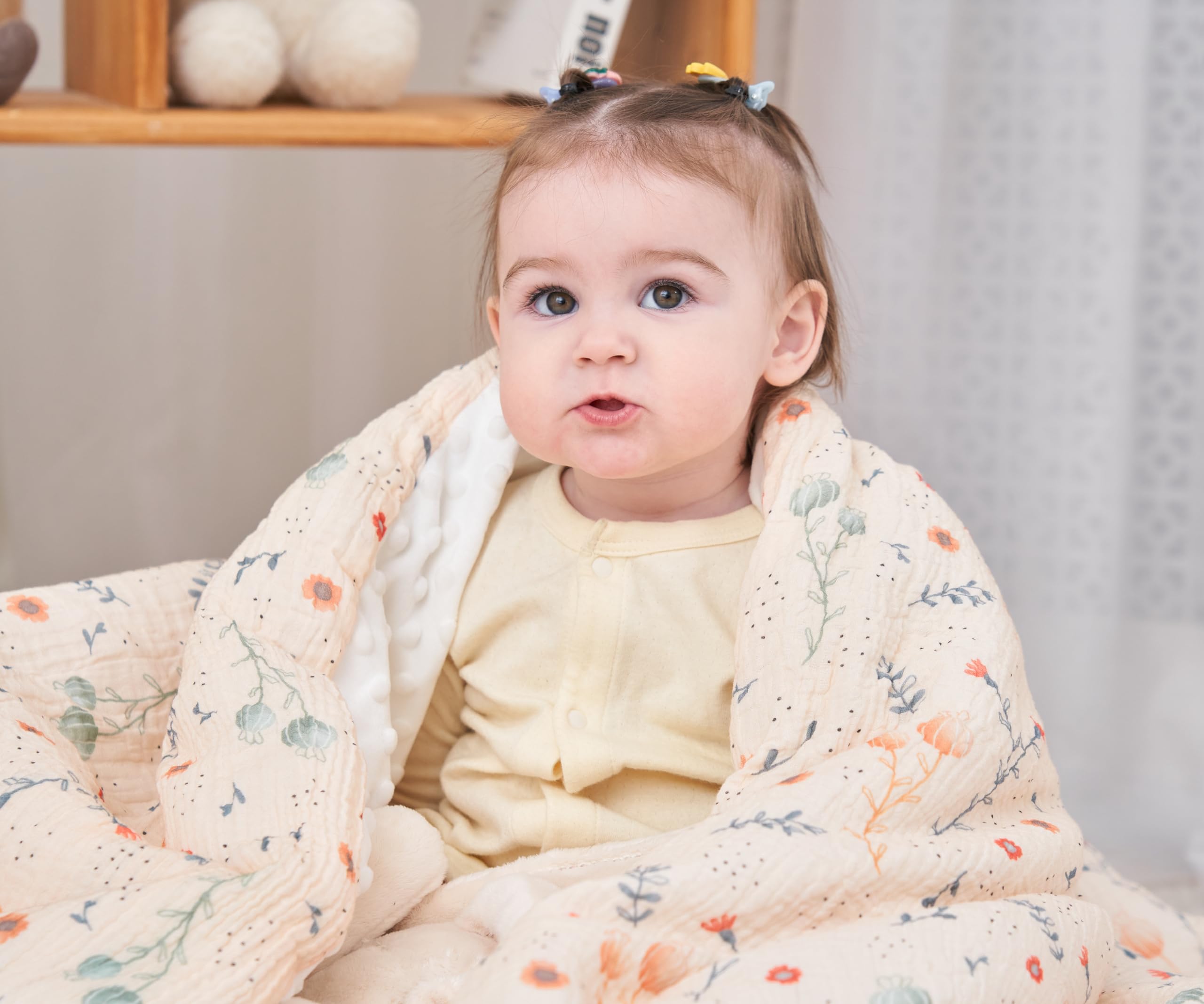 SUPERBE BEBE Coperta Pile Morbida per Bambini in Cotone Oeko Tex - Copertina 75x100 cm, 10 Colori - Comfort e Qualità - Plaid, Pisolino, Scuola Materna - Regalo per Neonata o Neonato