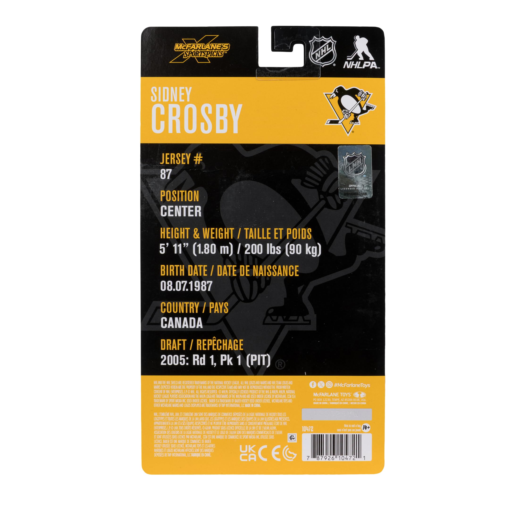 McFarlane Toys - NHL Sidney Crosby (Pittsburgh Penguins) 6 pollici Action Figure McFarlane SportsPicks