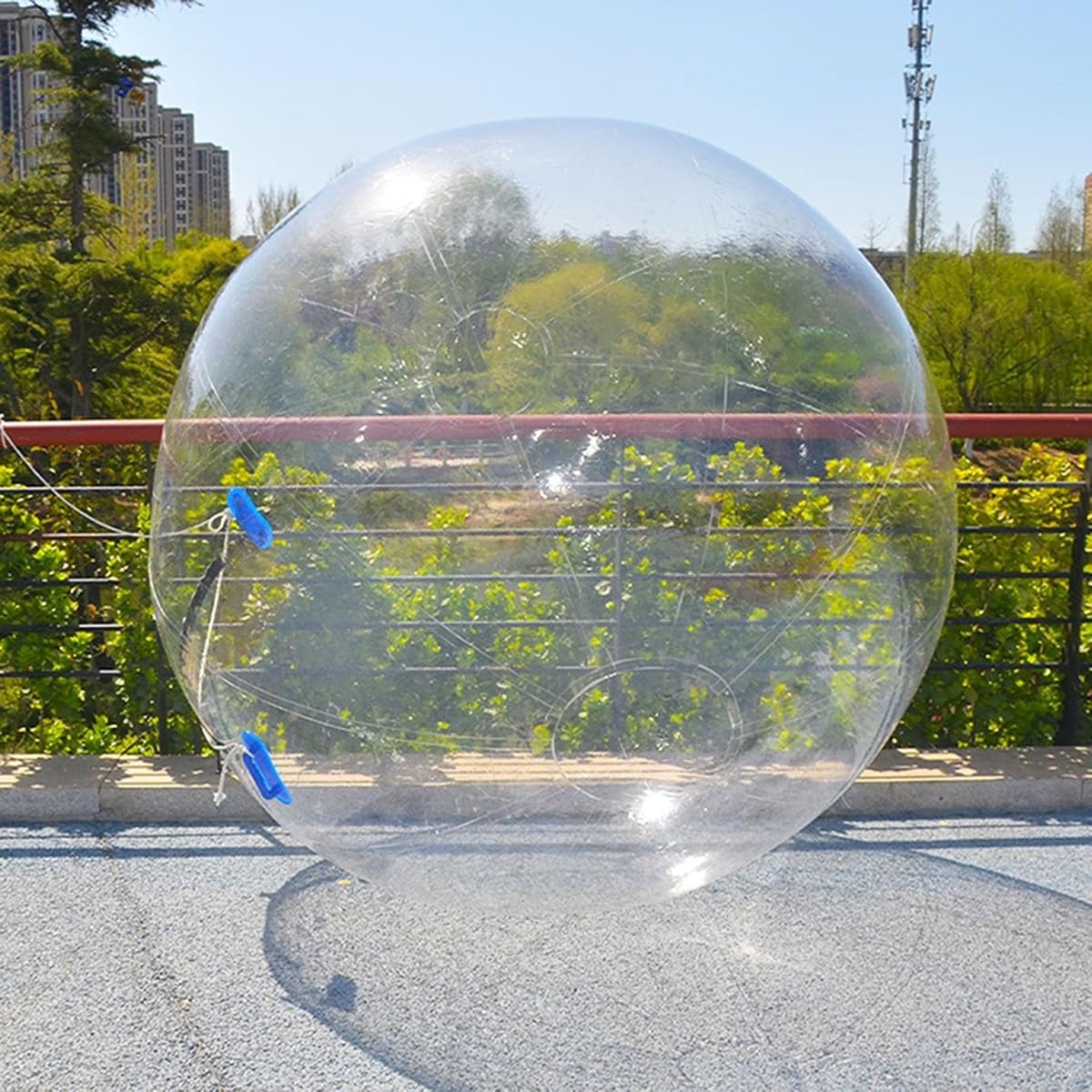 Pallone gonfiabile in PVC trasparente, con cerniera, per spiagge e piscine, con pompa ad aria, divertente attrezzatura per sport acquatici