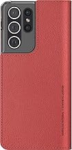 【araree】 Galaxy S21 Ultra 5G 対応 ケース 手帳型 薄型 レザー スマホケース カバー ベルト マグネット なし カード 収納 付 手帳型ケース [ Samsung GalaxyS21ウルトラ S21ウルトラ S21ultra ギャラクシーS21ウルトラ / SC-52B 対応 ] Mustang Diary タンジェリンレッド