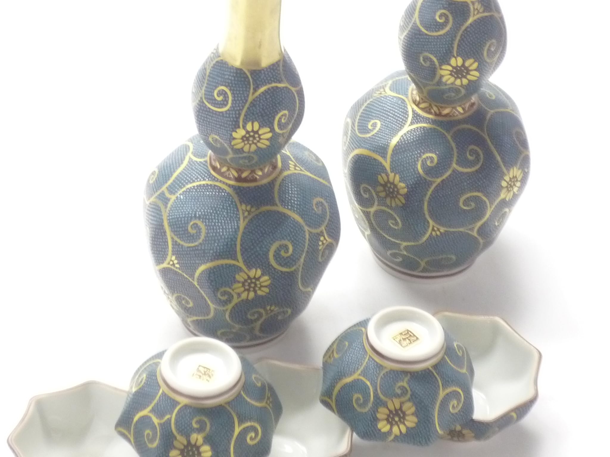 Amazon | 百華園 九谷【徳利セット】青粒 磁器 | 九谷焼酒井百華園
