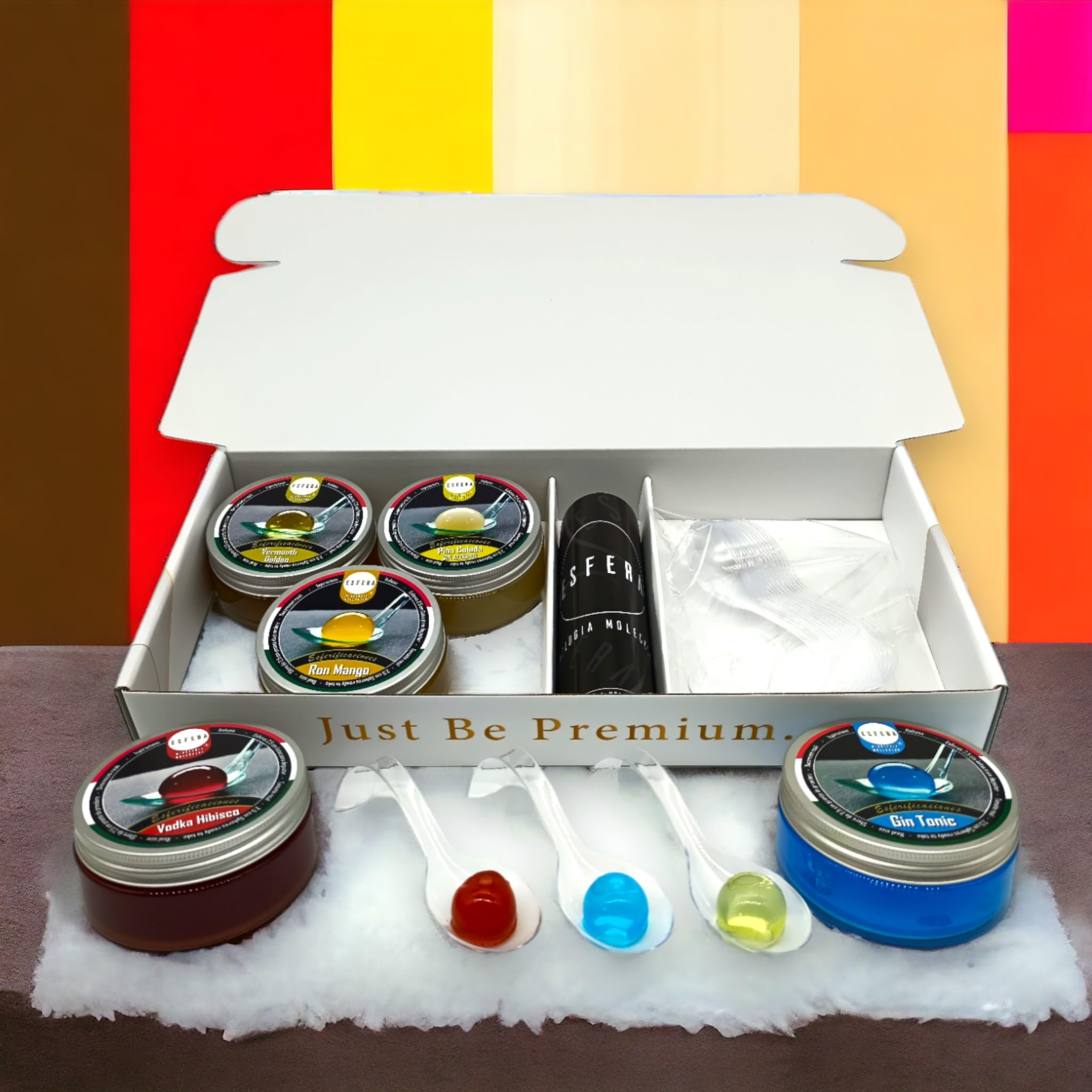 Pack 30 Spherifications Gin Tonic Mango Rum Vodka Hibiskus Molekular Cocktails 3 Geschmacksrichtungen Molekulare Küche