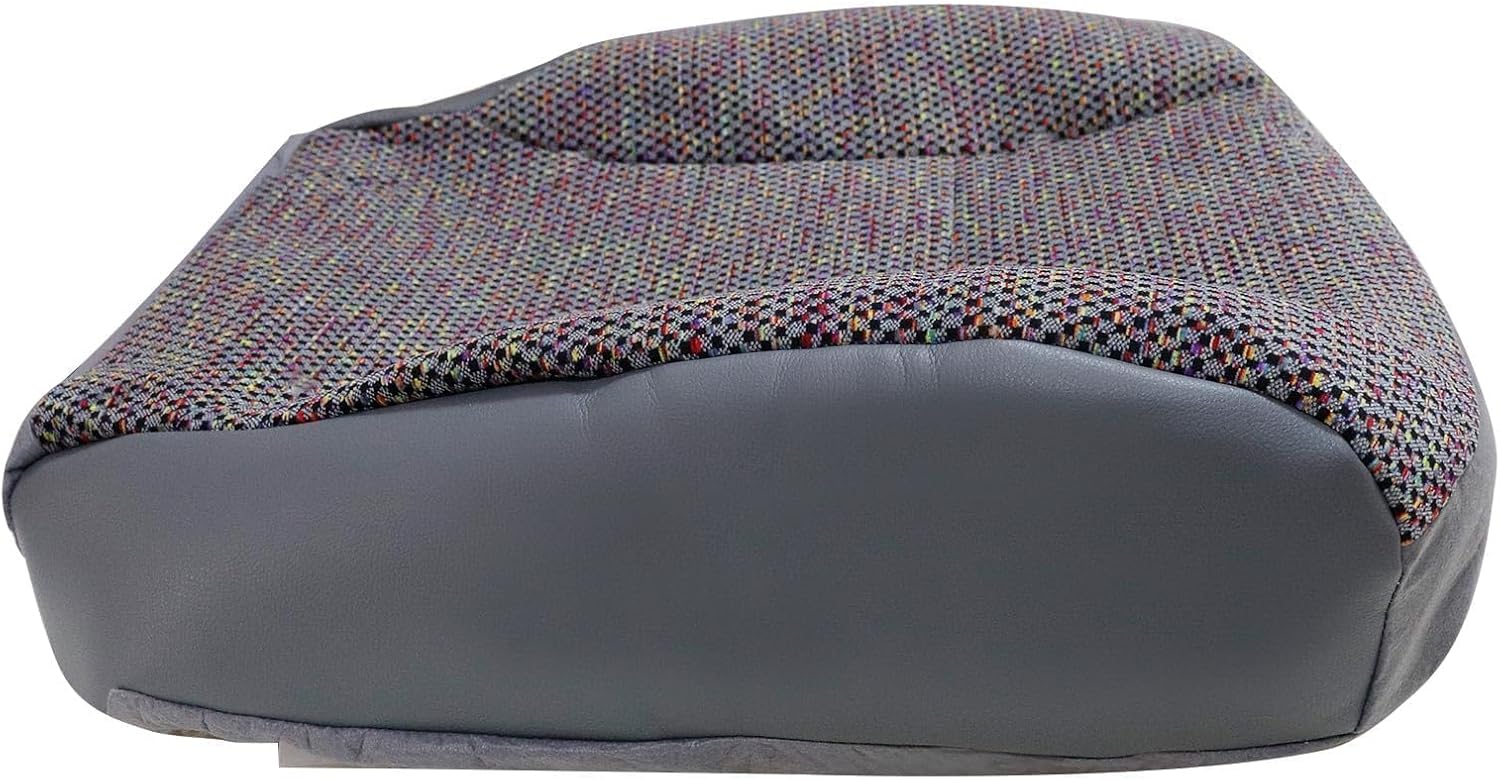 FZJDSD 4PCS Mist Gray Driver & Passenger Side Bottom and Top Lean Back Replacement Cloth Seat Covers Compatible with Dodge Ram 1500 2500 3500 1998 1999 2000 2001 2002