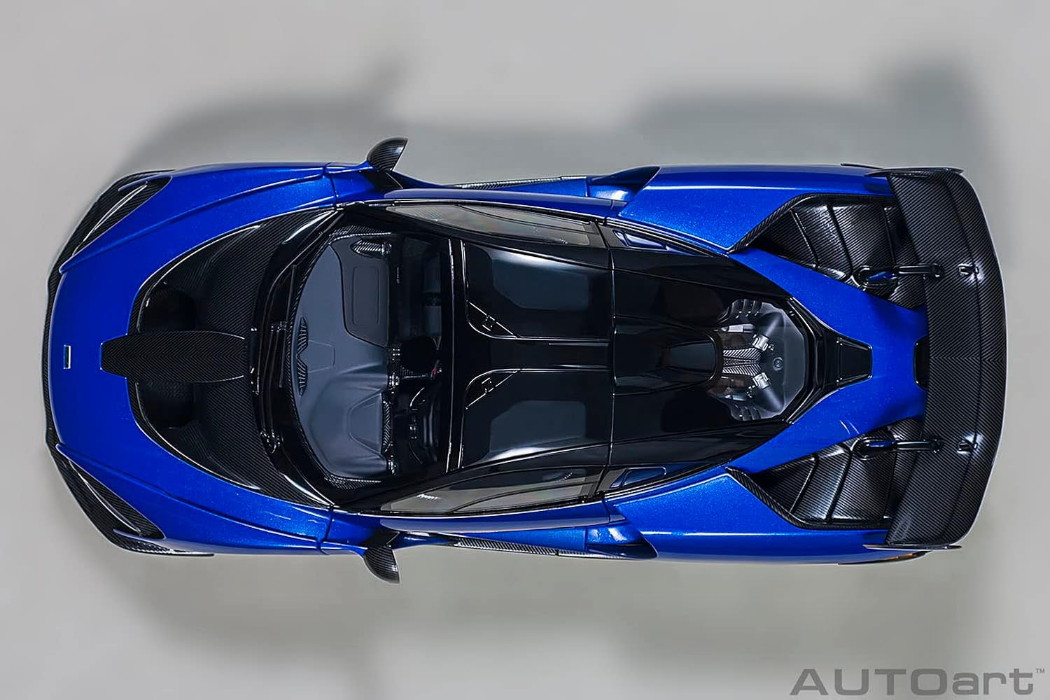 Autoart Mclaren Senna Trophy Kyanos Blue and Black with Carbon Accents 1/18 Model Car