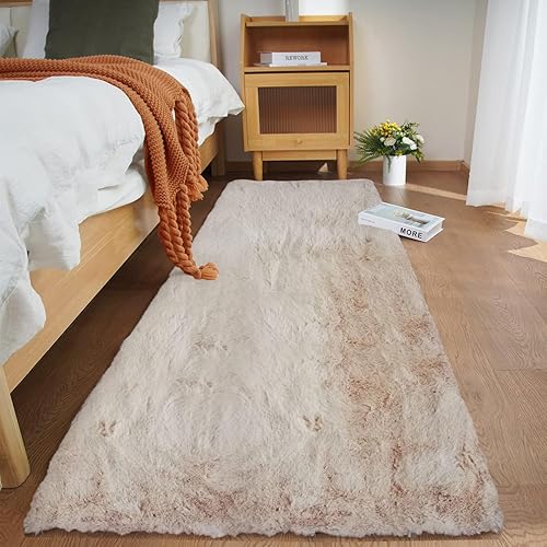 Ghouse Alfombra ultrasuave de piel sintética de conejo, lavable a máquina, para dormitorio, sala de estar, alfombra de pasillo de piel de oveja que