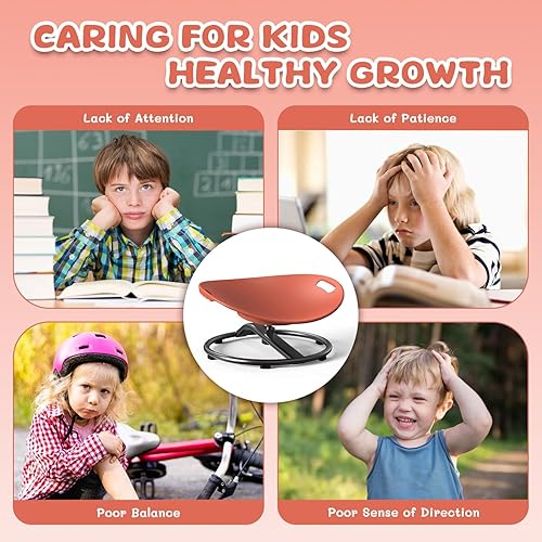 Miniatura 5 de Silla giratoria para niños autistas, silla giratoria sensorial para niños autistas con mango de seguridad y diseño antideslizante, sillas giratorias