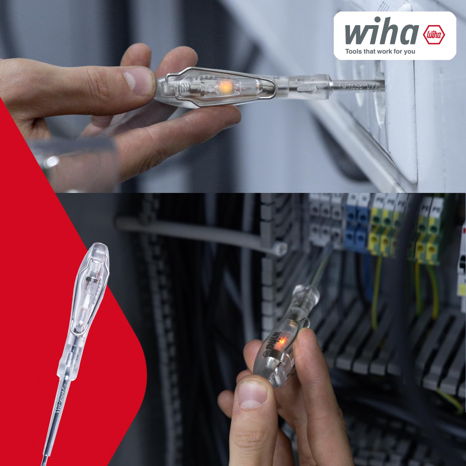 Wiha Schraubendreher Set 13-teilig I VDE geprüftes Werkzeug für Elektriker I mit Schlitz-, Kreuz- & Torx, Schlagkappe & Phasenprüfer, für Profis und Heimwerker (47176)