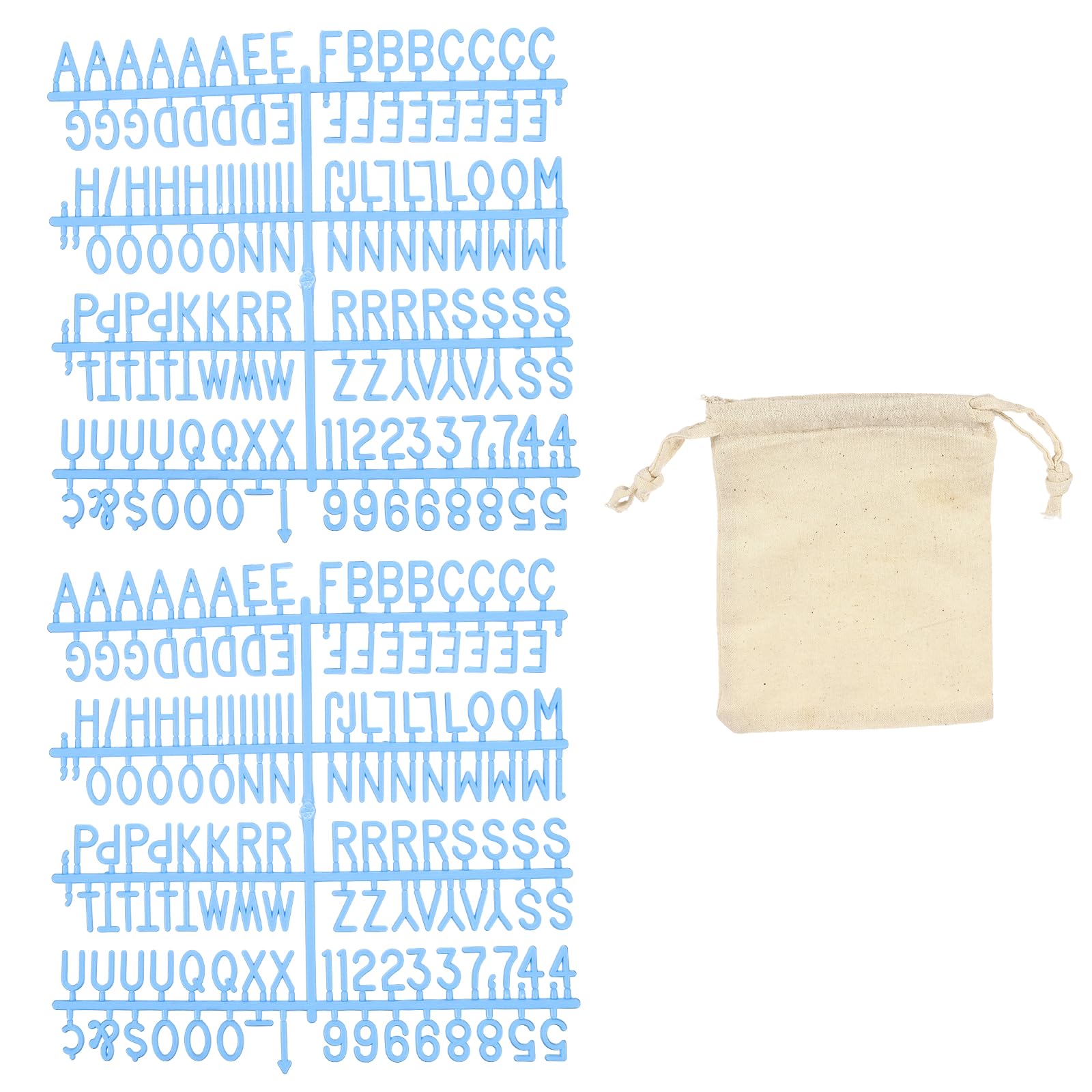 PATIKIL 294 Piece Plastic Letters Set for Felt Letter Board, Blue Alphabet Message Board Accessories Including Letter Numbers with Restraint Strap for Cafe, Wedding, Birthday