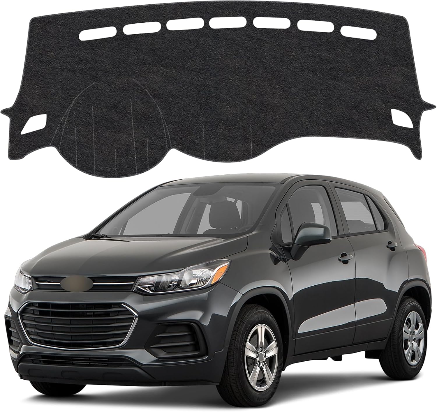 Dash Cover Mat Compatible with Chevrolet Chevy Trax 2017-2022 Non-Slip Dashboard Cover Mat Sunshade UV Rays Protector Interior Accessories