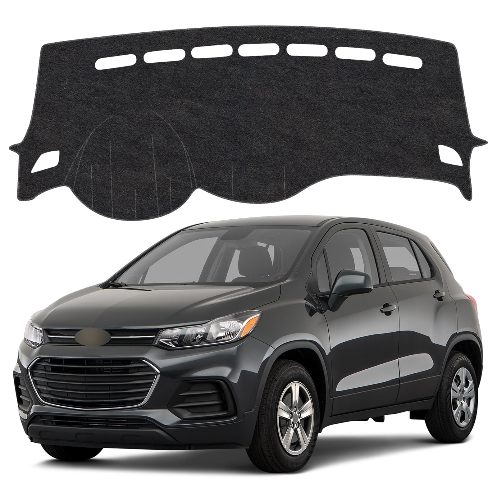 Dash Cover Mat Compatible with Chevrolet Chevy Trax 2017-2022 Non-Slip Dashboard Cover Mat Sunshade UV Rays Protector Interior Accessories
