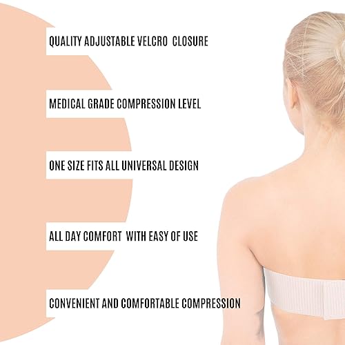 Miniatura 6 de Banda estabilizadora de implantes mamarios, correa de aumento y reducción de senos poscirugía, cinturón de pecho, vendaje de soporte mamario, talla