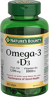 Nature's Bounty Omega-3 + D3 Fish Oil 1200mg / Vitamin D3 1000IU 90 softgels