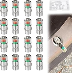 GOLD DEER 12 PCS Tire Pressure Monitor Valve Stem Caps with Box, 2.4Bar 36PSI, 3-Color Eye Alert Sensor Indicator, Universal Fit for Car SUV Truck Motorcycle Bicycle