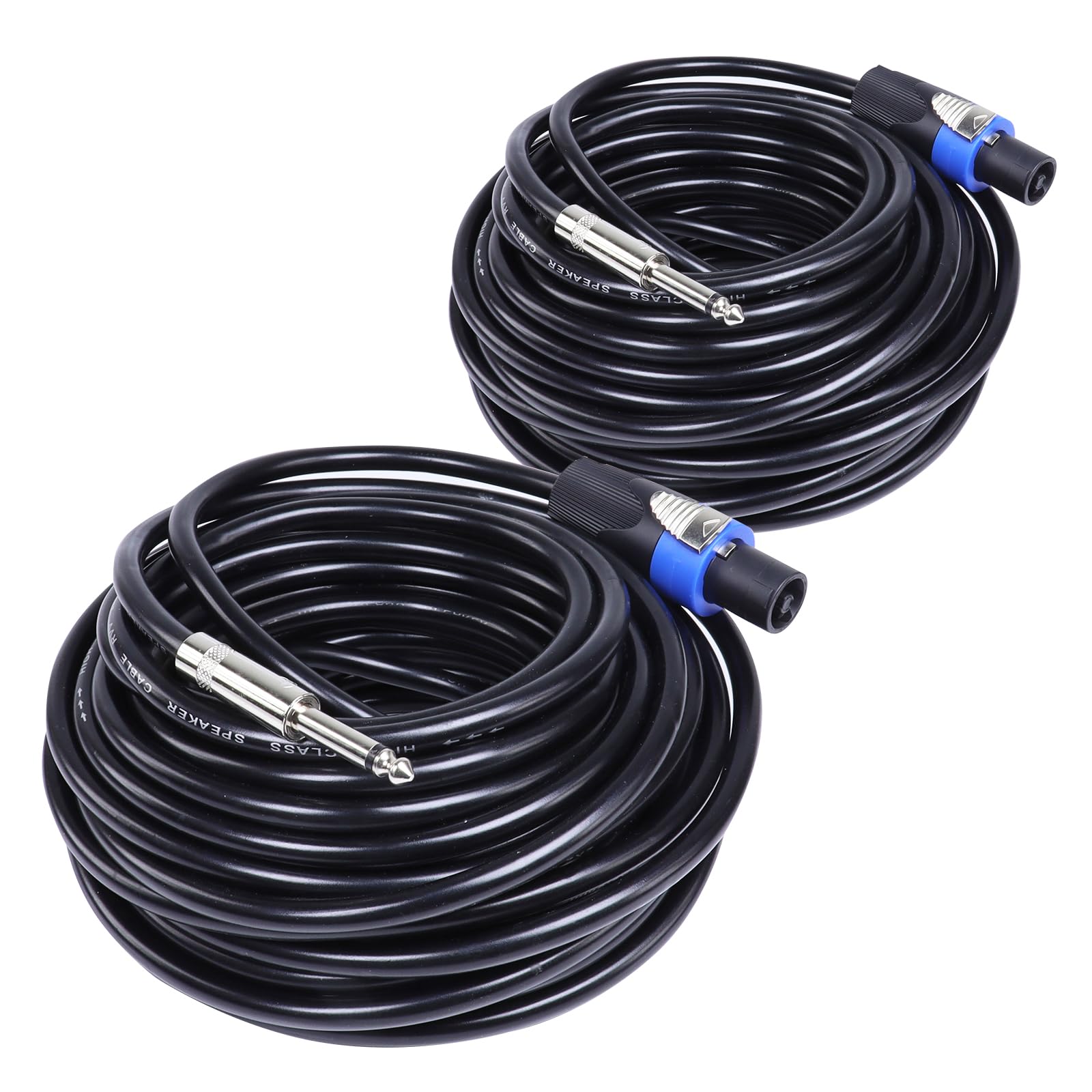 SUNNAREPOON 2 Pack 50 Feet Speakon to 1/4 Inch Cable - SpeakON NL4FX Plug to 1/4