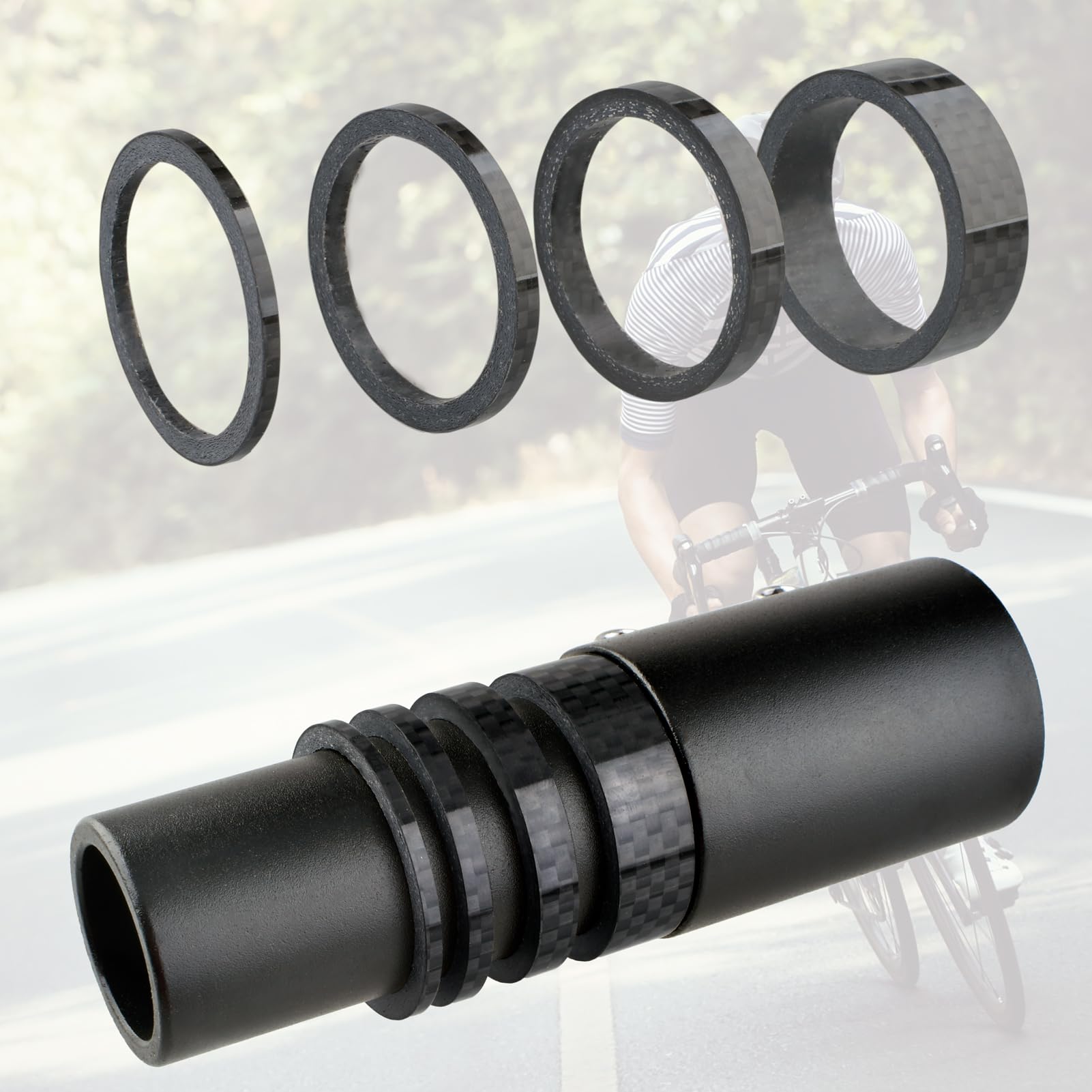 Lyivisk 12 stuks fietsafstandhouders 1 1/8 inch van aluminium, stuurverhoging 2 3 5 10 mm voor stuurpen Ahead, afstanden MTB racefiets stadsbesturing