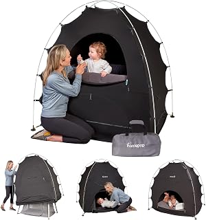 Hiccapop Daydreamer Blackout Tent for Pack and Play, Patented Portable Crib Tent, Blackout Canopy Crib Cover, Sleep Pod for Kids
