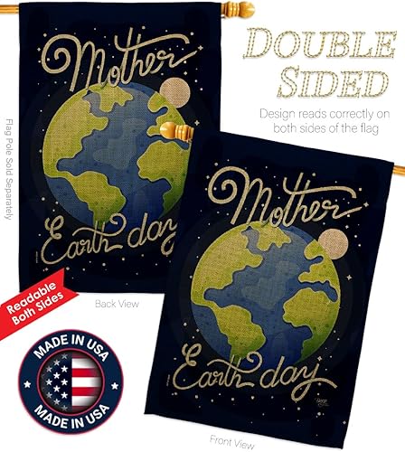 Miniatura 3 de Breeze Decor Juego de bandera del Día de la Tierra con águila y dulce vida, apoyo de la paz y la protección del medio ambiente, pancarta pequeña