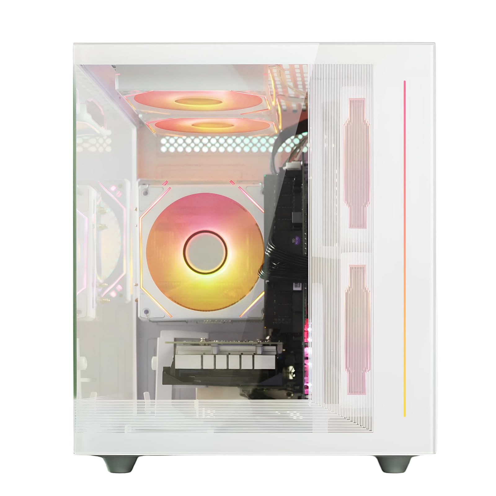 suevery PC Gaming Bundle Bianco R5 Tower Pre Costruito Desktop Computer