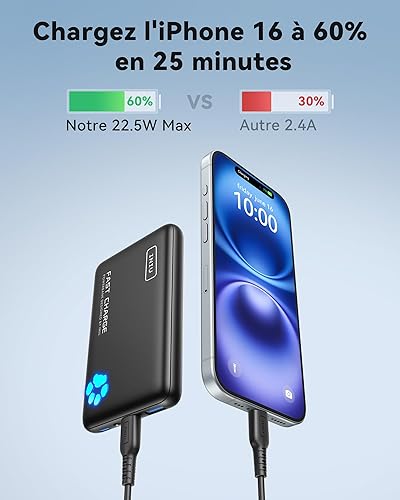 Miniatura 2 de INIU Cargador portátil, ultra delgado de 10000 mAh, 45 W, batería de carga rápida, accesorios de viaje de viaje, artículos esenciales para