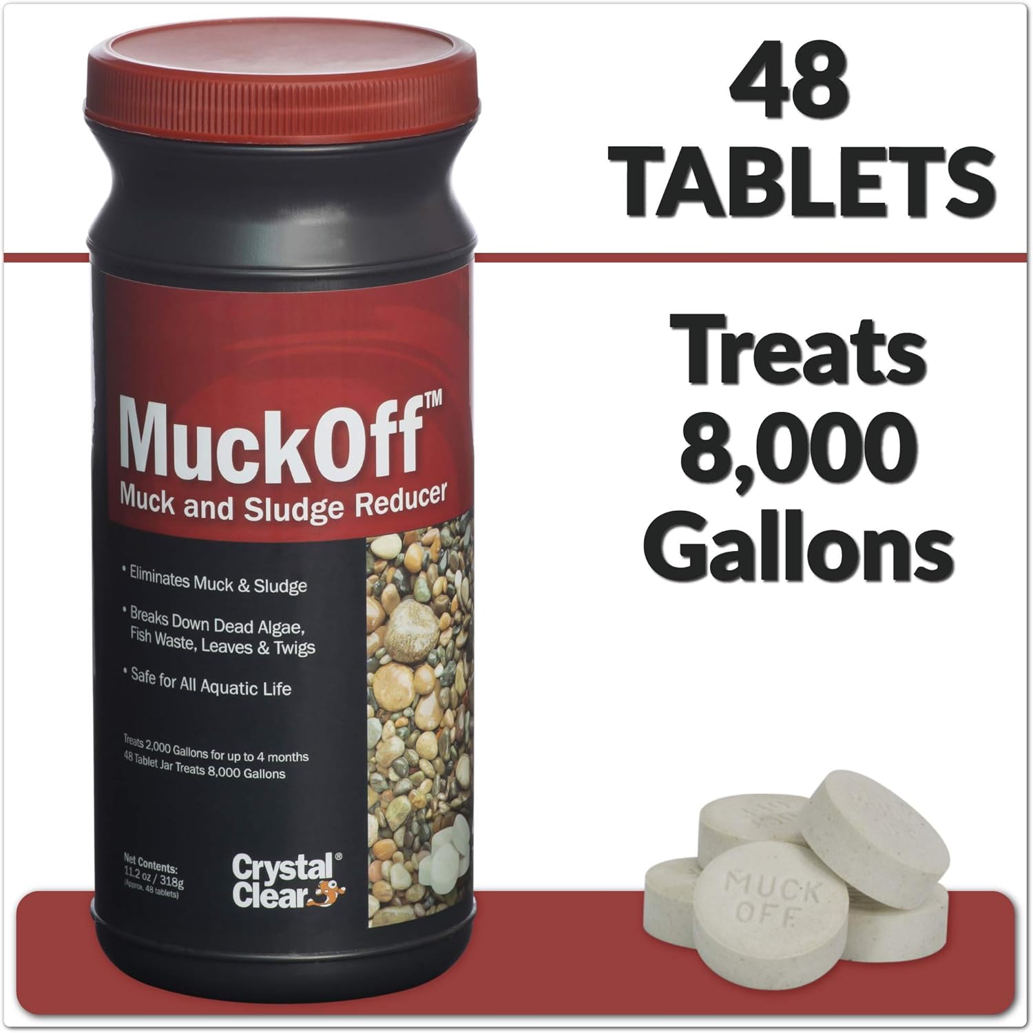 Crystal Clear MuckOff - Muck & Sludge Reducer - 48 Tablets - Treats 2,000 Gallons for Up to 4 Months: Industrial & Scientific