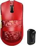 ATTACK SHARK X11Ultra 8K Carbon Fiber Wireless Gaming Mouse-Red+Tape | 42000 DPI-PAW3950 MAX Sensor-63g Lightweight,Nordic 54L15 MCU Chip,Wired/BT/2.4Ghz,100 Million Clicks,Programmable for PC Mac