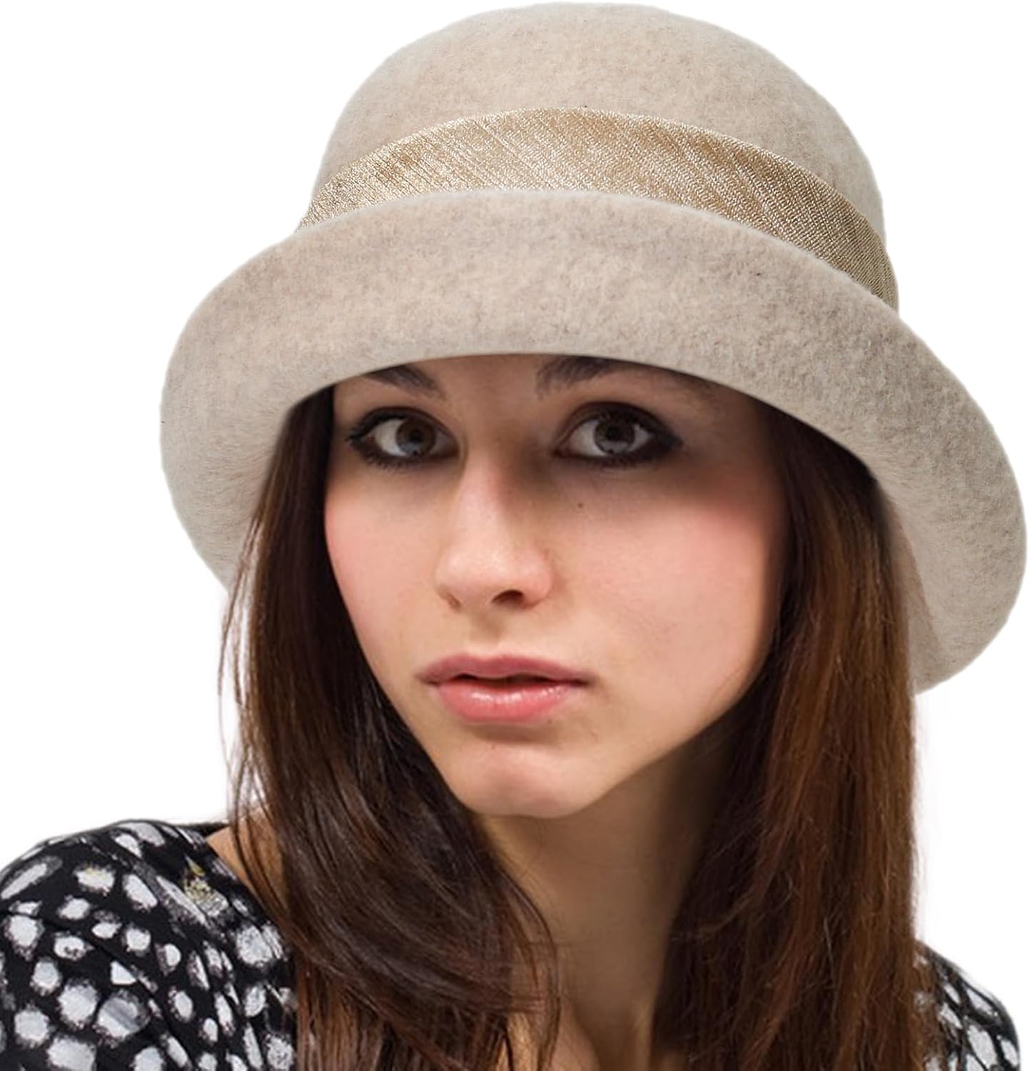 Women Vintage Cloche Bucket Hat Elegant 1920s Wool Fedora Church Derby Party Winter Packable Hats - Image 4