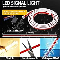 Vista 7 de DREAMIZER Tira de luz LED de 94" RGB para capó de coche, tira de luz LED multicolor exterior, luces LED dinámicas impermeables y flexibles