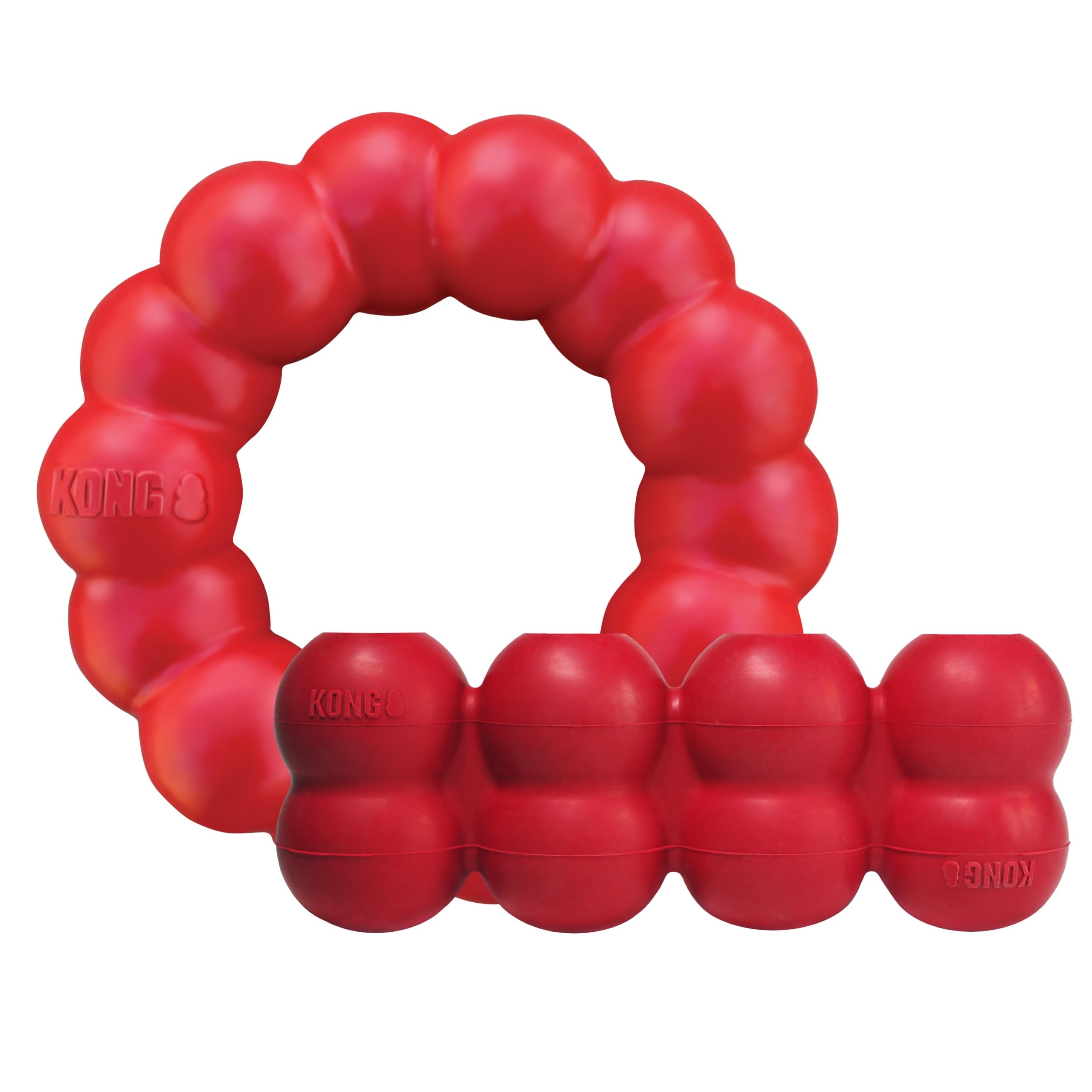 KONG Ring & Goodie Ribbon - Durable Rubber Treat-Dispensing Chew Toy for Dental Health - for Medium Dogs