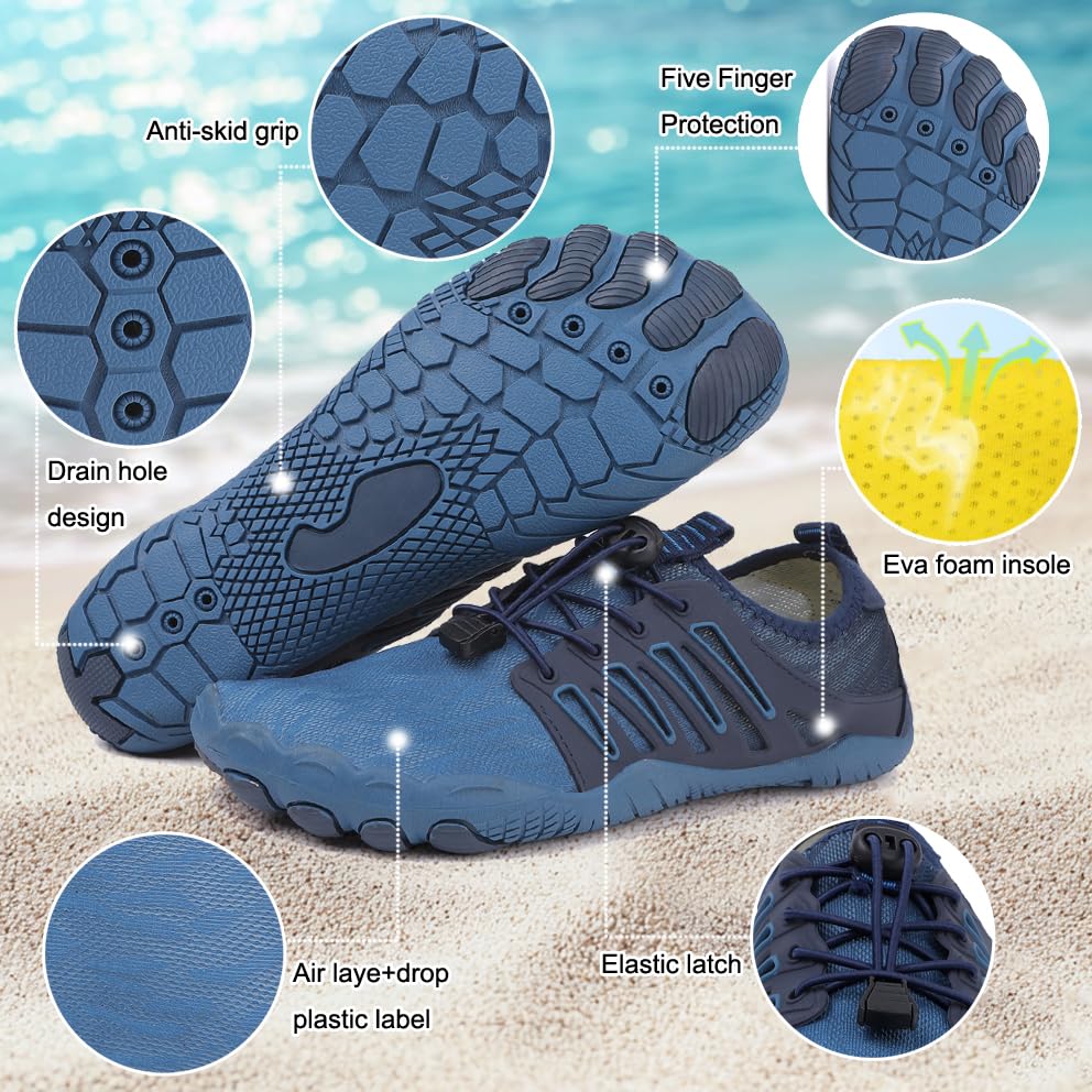 Image of Hike Barefoot Shoes Womens Men,Unisex Barefoot Water Shoes Breathable, Anti-Slip Hiking Footwear for Athletic Wide Toe Shoe Footwear for Hiking, Walking, Running, Yoga, and Water Sports