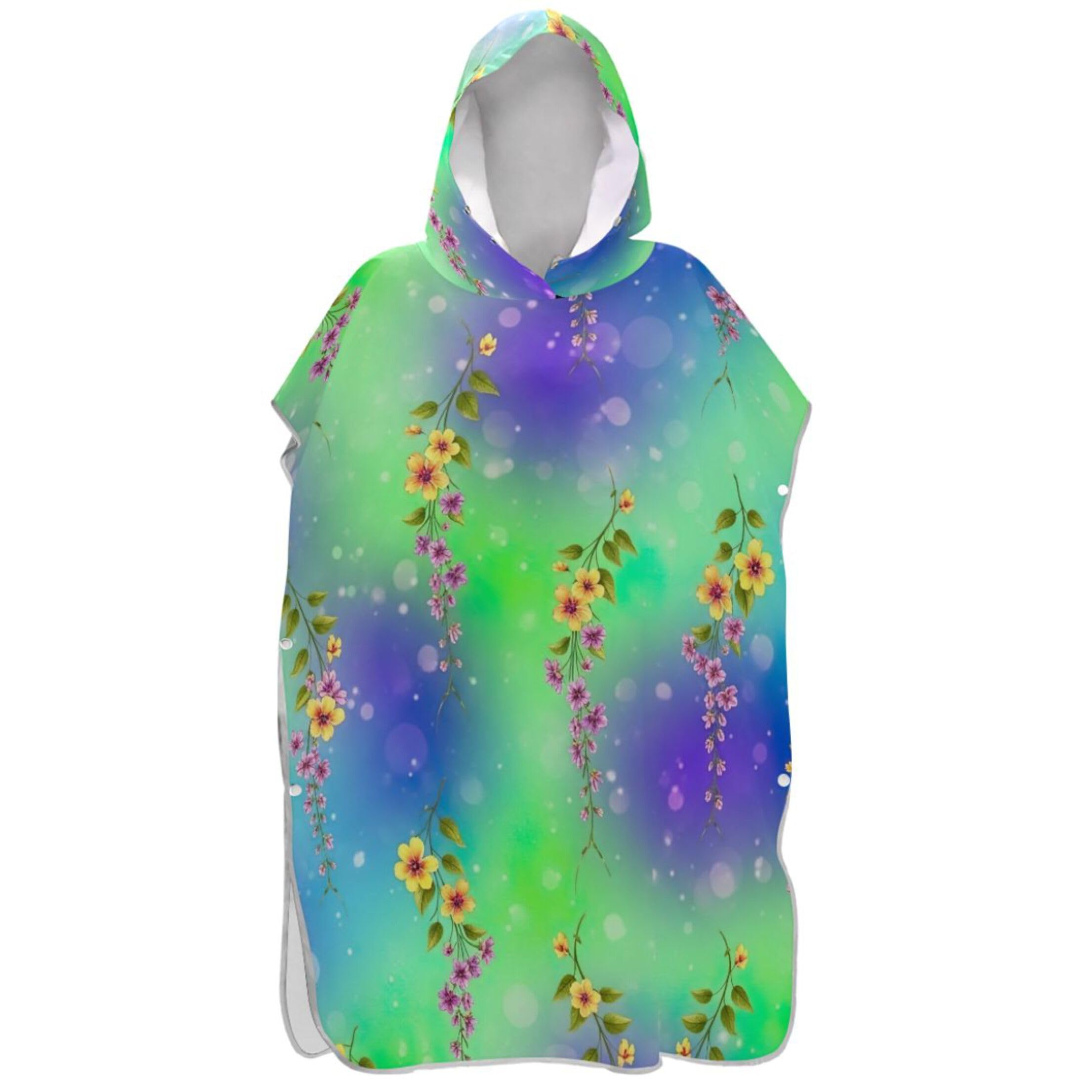 Serviette de natation type poncho de surf et peignoir à langer dégradé floral
