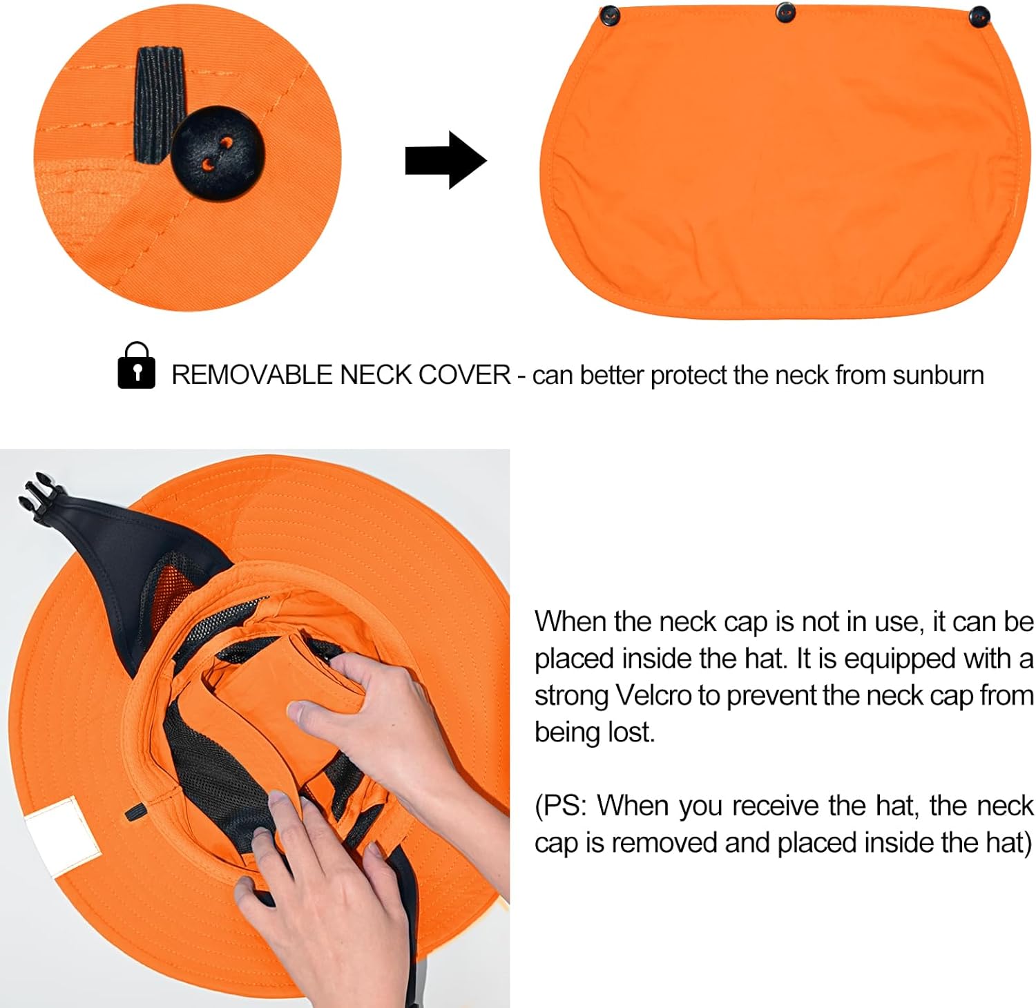 Seektop Surf Bucket Hat with UPF 50+ UV Protection, Waterproof Sun Hat with Adjustable Chin Strap for Surfing, Water Sports - Image 3