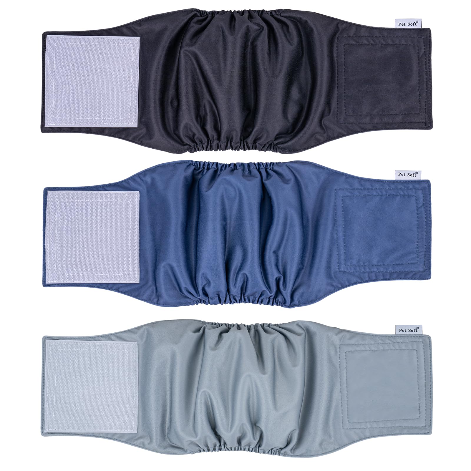 Pet Soft Dog Belly Band - 3 Packs Reusable Dog Diapers Male Doggy Diapers Wraps - Washable Dogs Belly Bands for Male Dogs (Classic, XL)