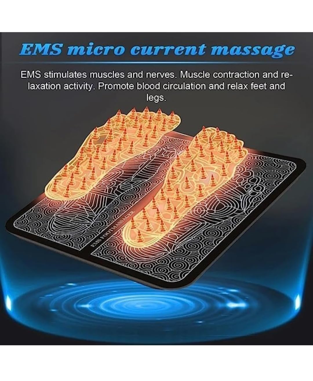 Foot Massager Pain Relief,Elecrtic EMS Massage Mat -8 Mode/19 Vibration Automatic Wireless Folding Massager for Foot,Legs,Hand Muscle Stimulator Therapy Mat for Men and Women Foot Massager Pain Relief,Elecrtic EMS Massage Mat -8 Mode/19 Vibration Automatic Wireless Folding Massager for Foot,Legs,Hand Muscle Stimulator Therapy Mat for Men and Women