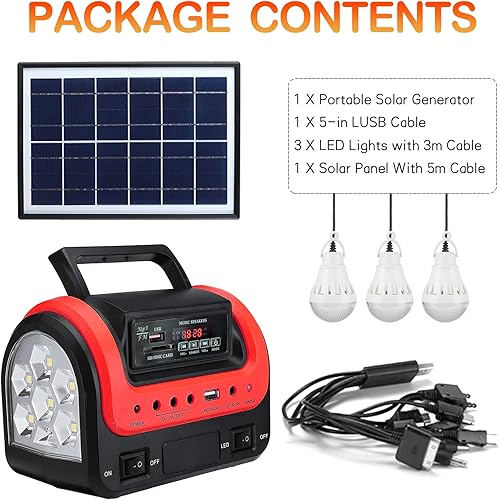 Miniatura 6 de Generador solar  Generador portátil con panel solar, generador de energía solar portátil con linterna, generador de emergencia alimentado por