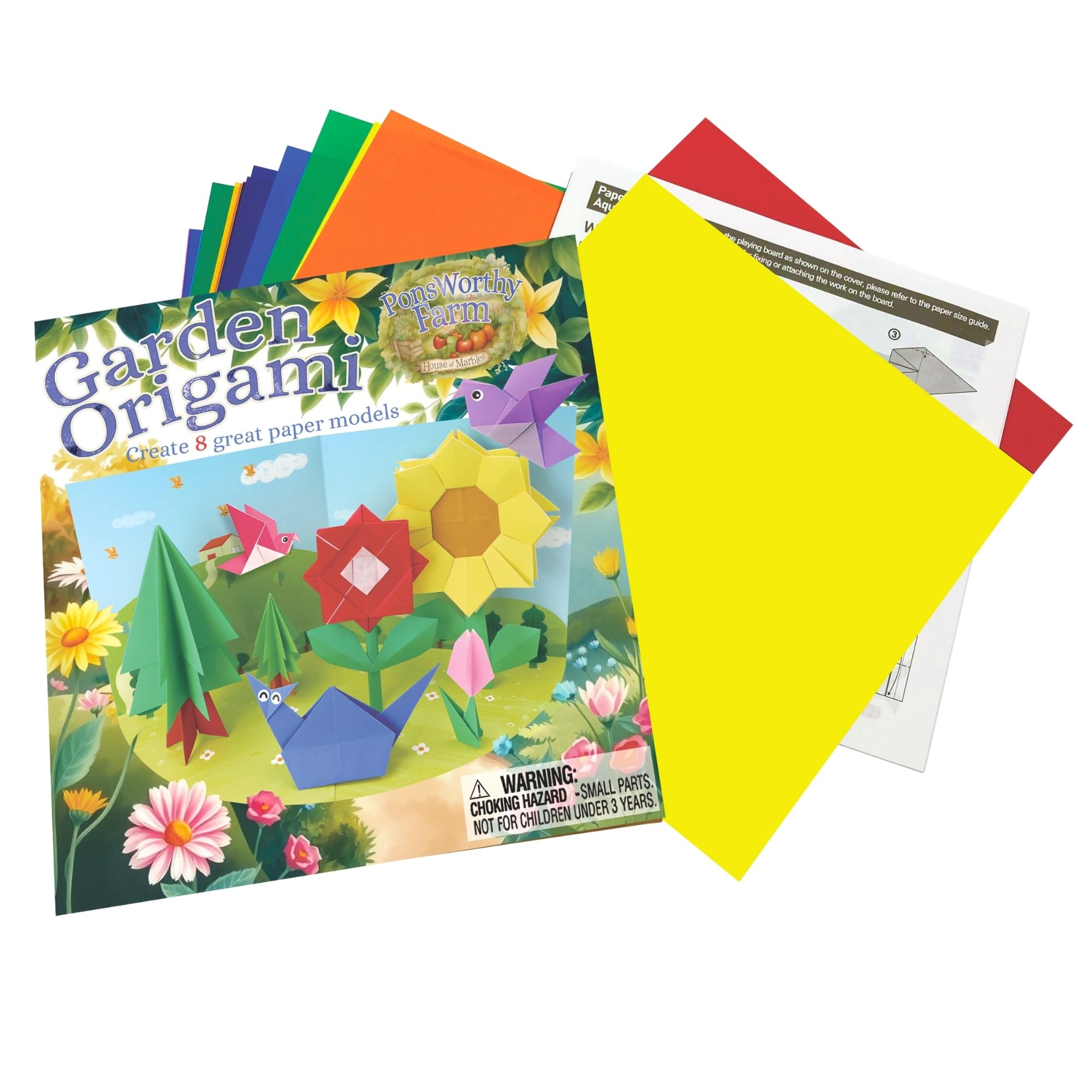 House Of Marbles Multi-Coloured "Garden Origami Set For Children – Nature Themed Paper Folding Craft Kit – Educational Arts & Crafts Activity Set For Kids Gift