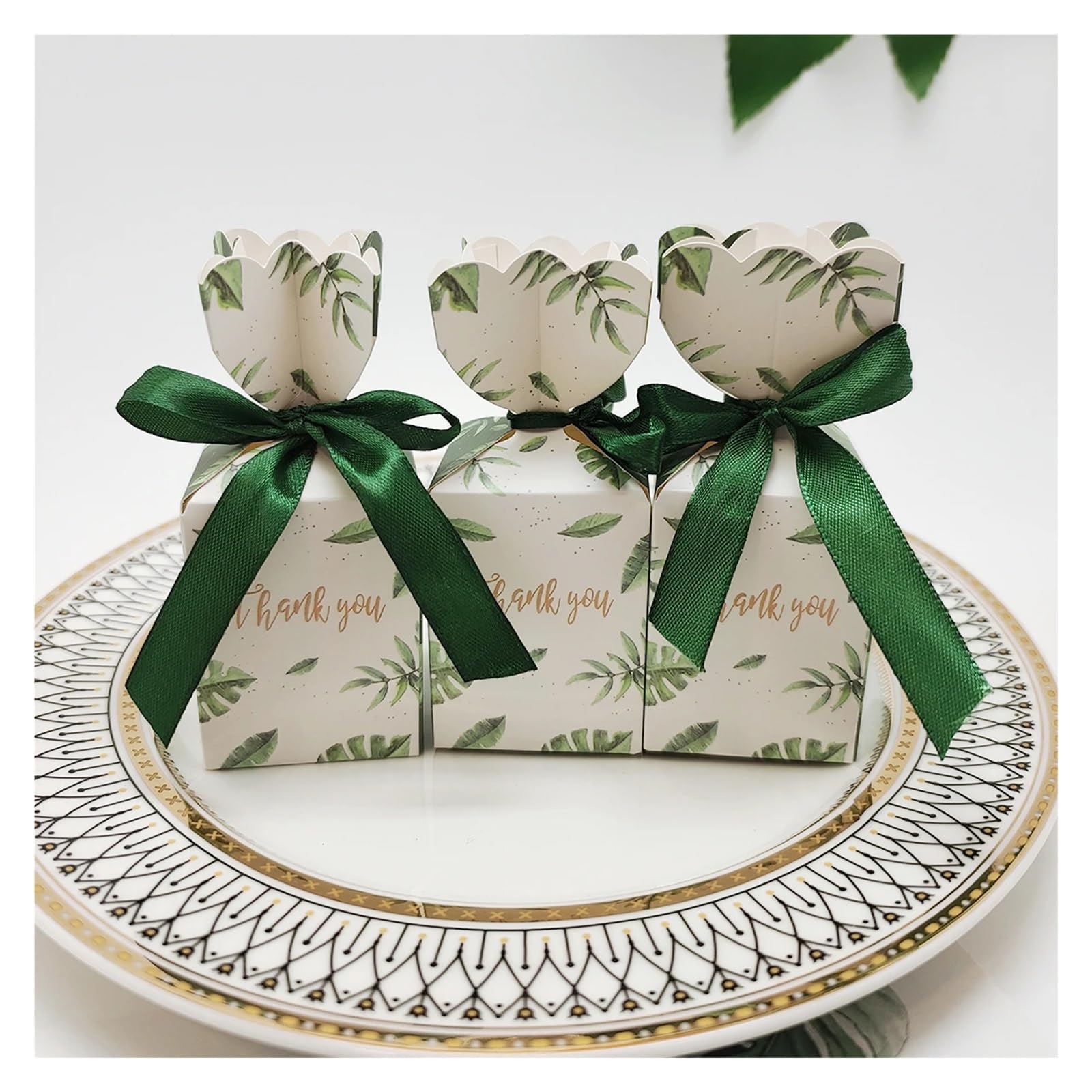 Scatole Regalo 10/50 pezzi Scatola for caramelle da matrimonio verde Confezione for feste di(50pcs)