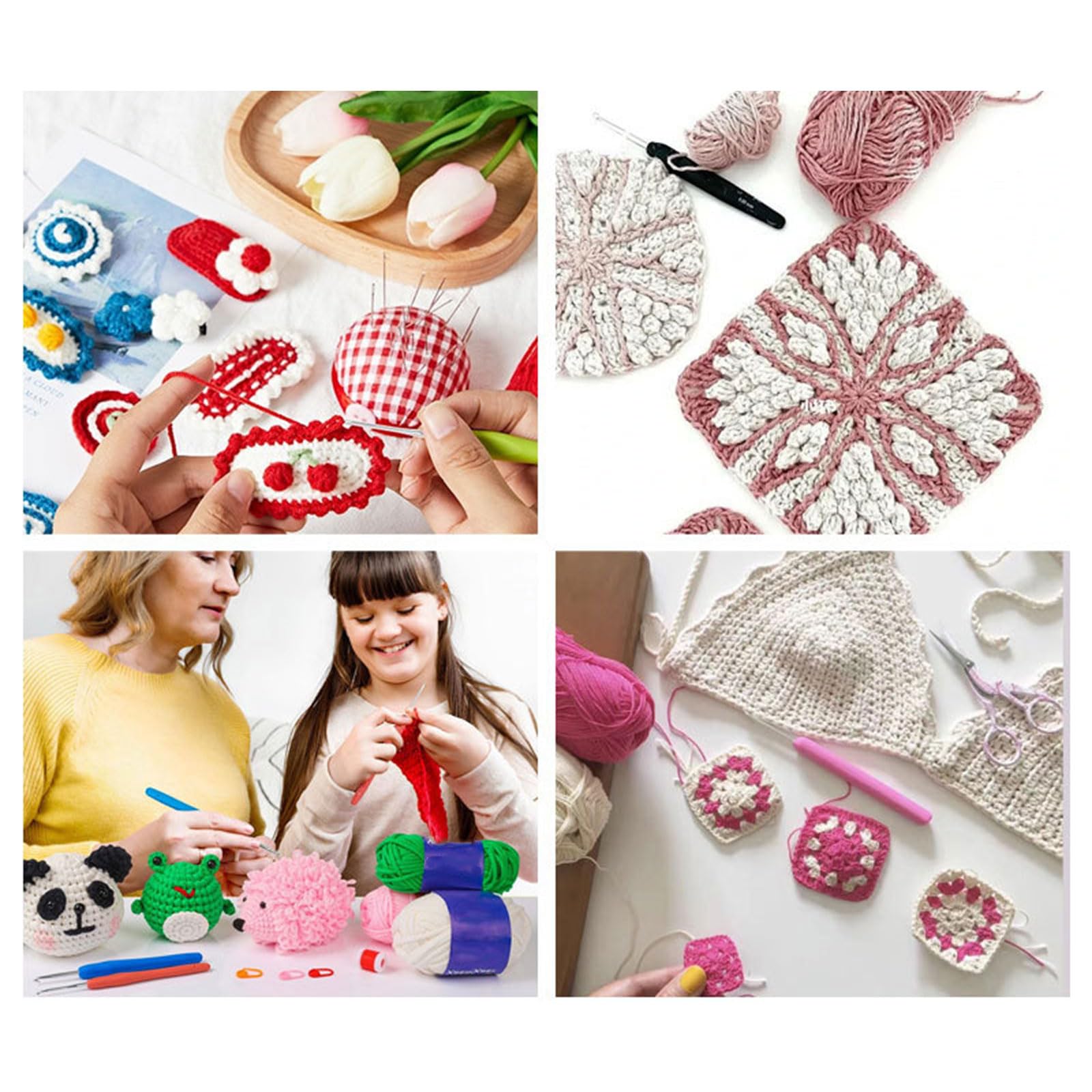 Häkelnadel-Set, ergonomische Häkelnadeln, 2,0 mm - 7,0 mm, praktische Stricknadel für Bastelprojekte, 20 Stück