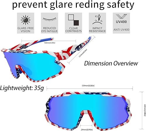 Miniatura 2 de Vipers - Lentes de sol para hombre y mujer, lentes de sol deportivos polarizados para ciclismo, pesca, correr y escalar, UV 400