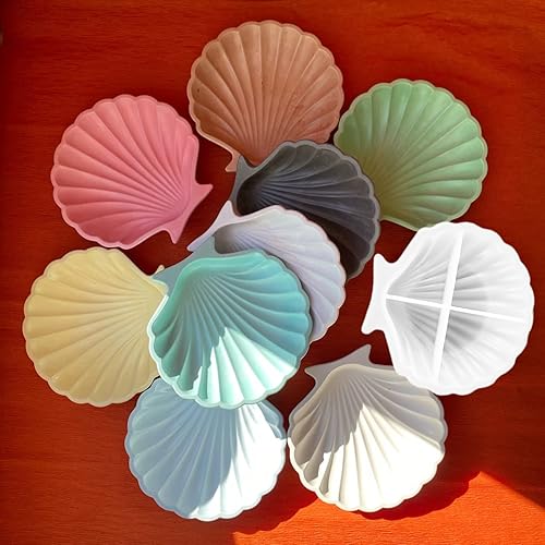 Moldes de silicona para manualidades, diseño de concha de mar, molde creativo para hacer joyas, plato, cenicero para fundición de resina epoxi, 2