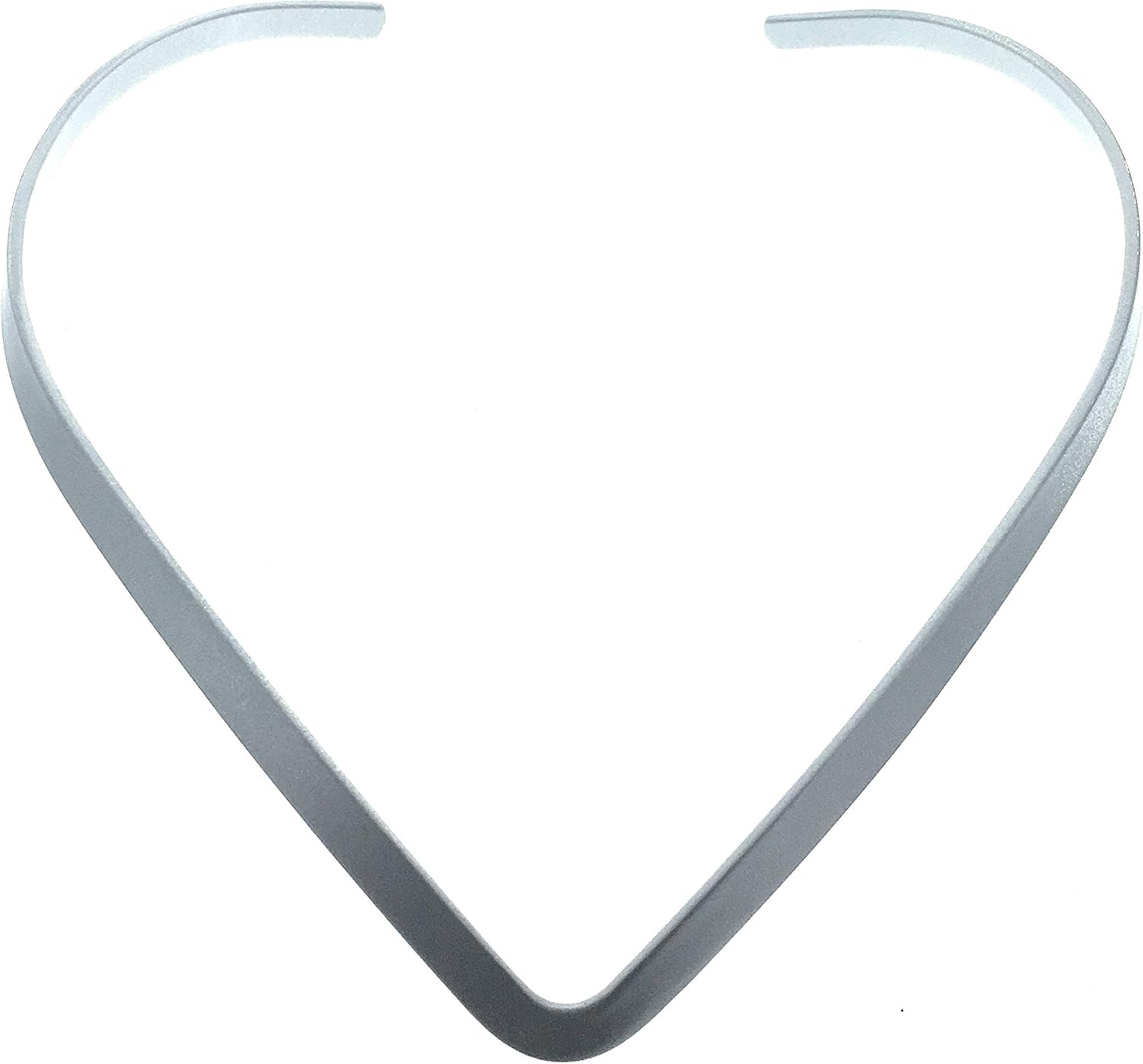 New Shiny Silver 6mm Wide V Shaped Choker Collar Necklace Wire (CV3), Silver, 16" to 18"
