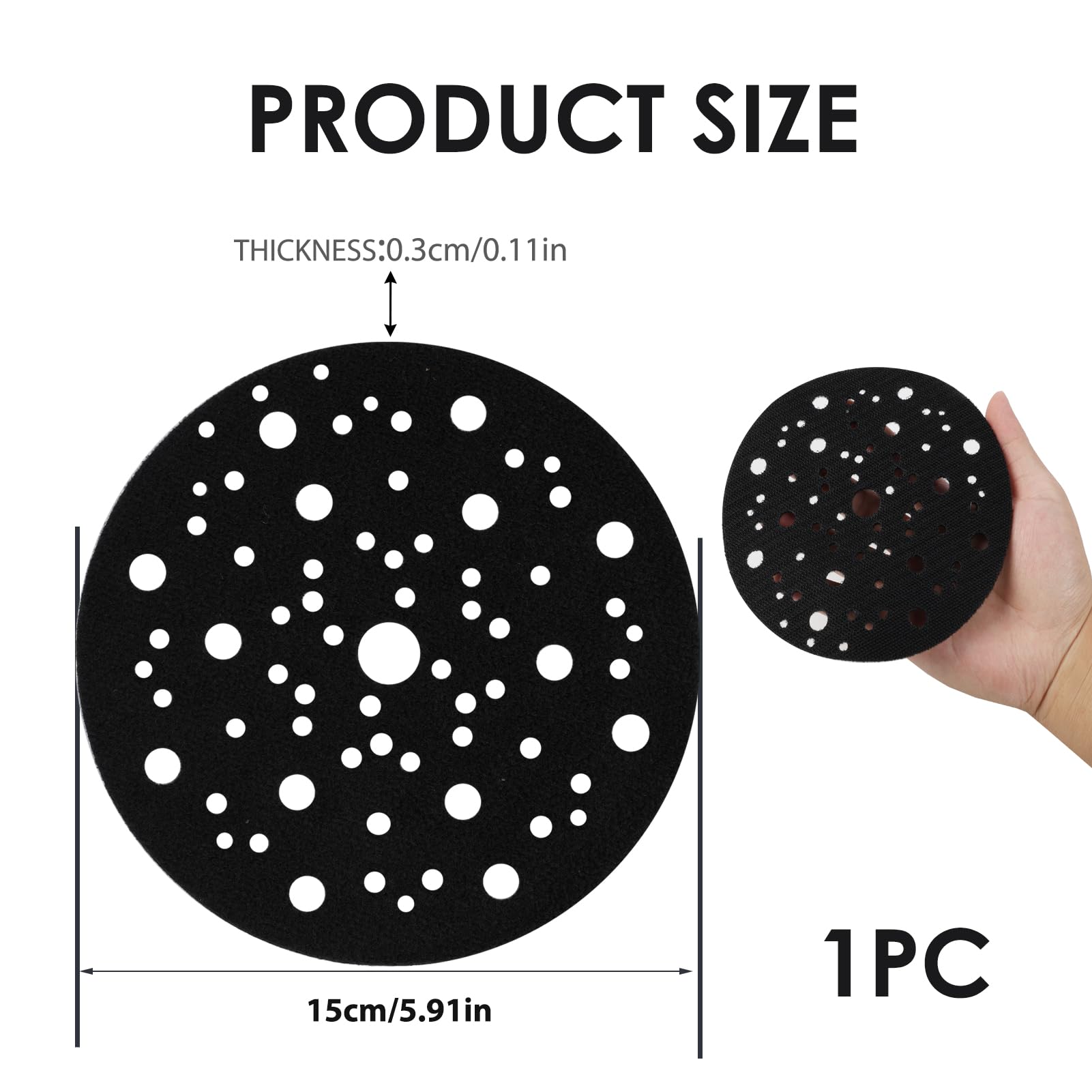 Eclove 4 Pz. Proteggi Platorello 150 Mm 70 Fori, Tamponi Di Interfaccia Per Dischi Abrasivi Con Rivestimento In A Strappo Per Levigatrice Orbitale, Tamponi Per Protezione Di Levigatura E Lucidatura