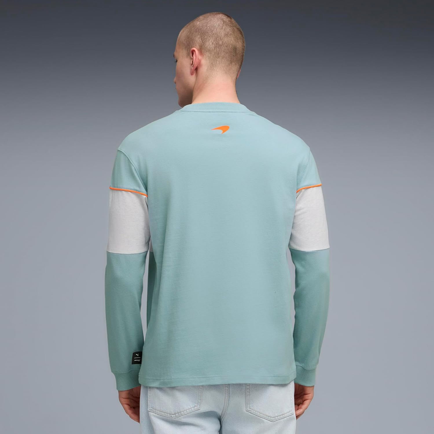 PUMA Mens Mclaren Racing Crew Neck Long Sleeve Casual Tops Casual - Orange