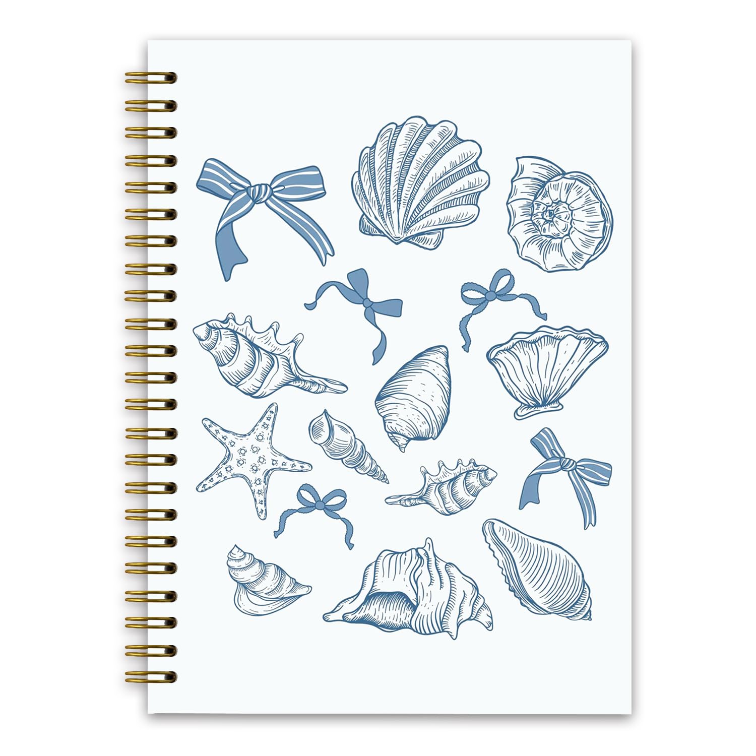 Coquette Beach - Taccuino estetico per ragazze, regalo di cancelleria estetico blu, diario di scrittura Ocean Vibes per adolescenti e donne, materiale scolastico, quaderno a spirale con