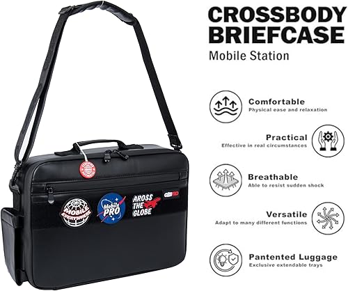 Miniatura 6 de G&BPRO Maletín cruzado con sistema de bandeja extensible  Bolsa de viaje todo en uno para computadora portátil con almacenamiento expandible y